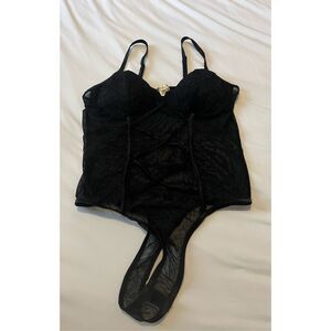 Bozzolo black mesh lace bodysuit with adjustable straps